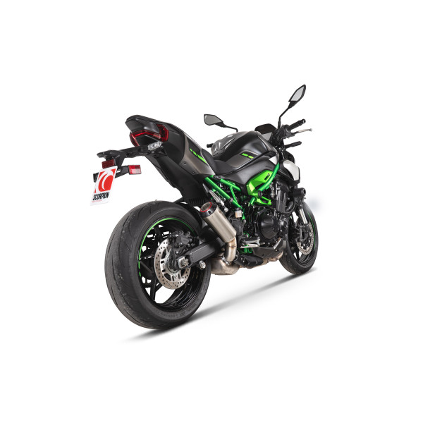 Scorpion Exhaust Kawasaki Z900 Euro 5+ 2025 - 2025 Red Power Slip-on Brushed Stainless Steel Sleeve